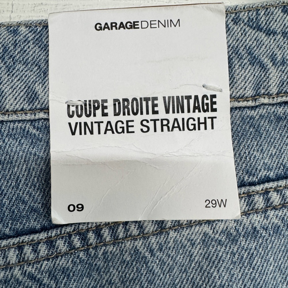 NWT Garage Denim Jean Vintage Straight Toby Blue Size 9 Destructed Straight Blue - Picture 7 of 8